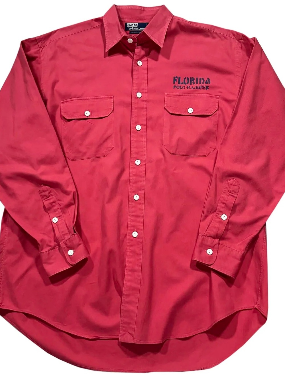 Vintage Polo Ralph Lauren Florida Salmon Button Down Shirt (Size L)
